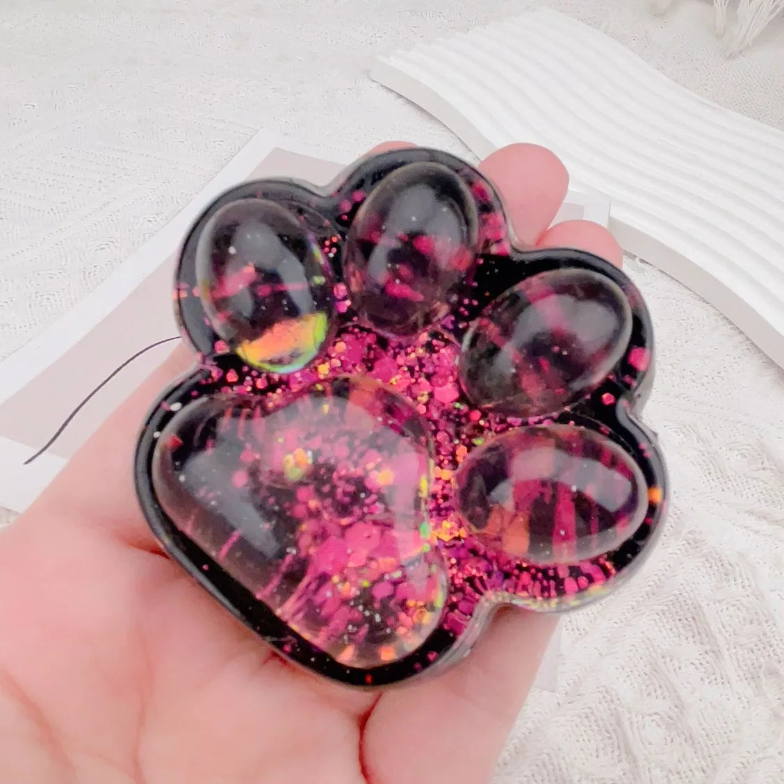 1PC Dark Starry Sky Cat Claw Squishy Fidget Toys Soft Cute Cat Paw Slow Rebound Pinch Decompression Toy for Kids Christmas Gifts