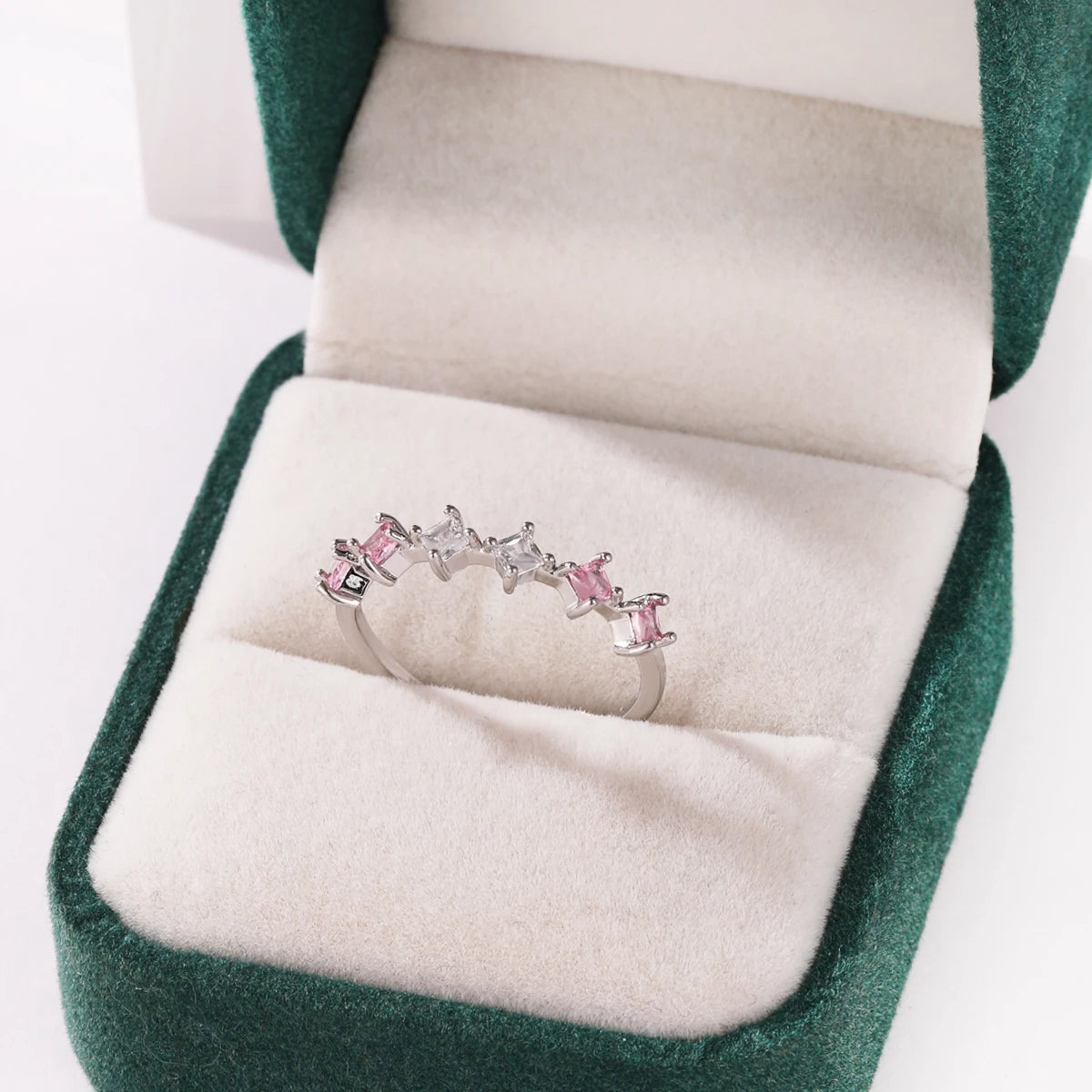 Pink Zircon Bow Heart Rings For Women Gold Plated 18K Plated Adjustable Heart Ring 2026 Trend Wedding Aesthetic Jewelry Gift