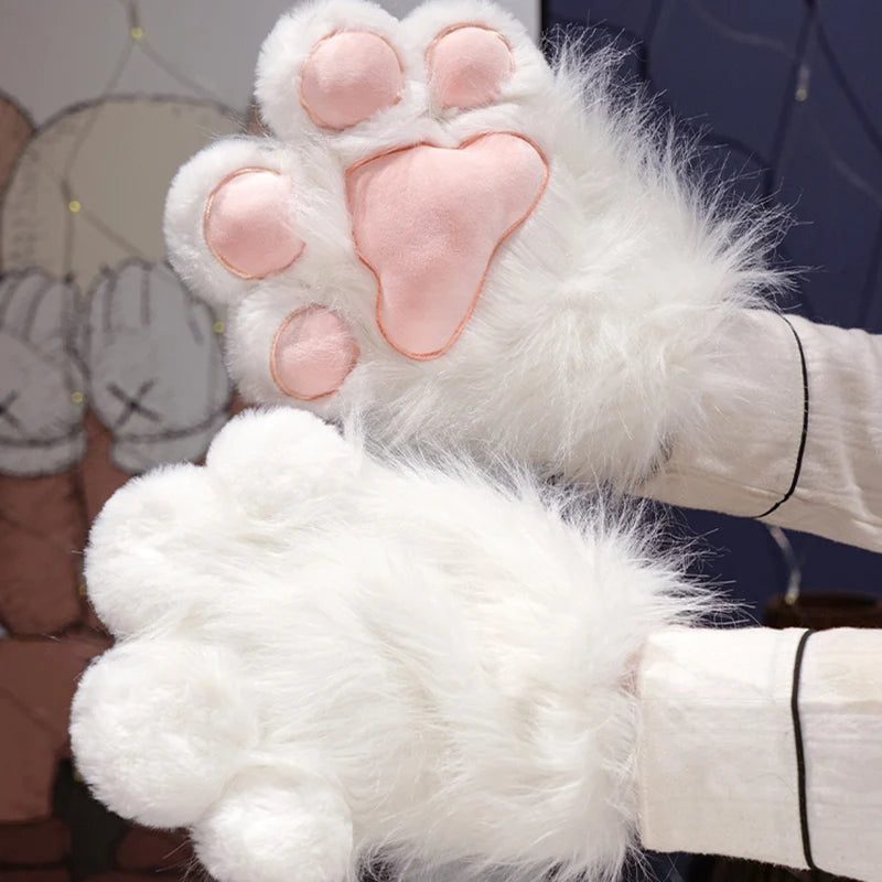Cute 2D Cat Claw Plush Fursuit Kawaii Furry Cosplay Cat Claw Gloves Wings Cat Shoes Furry Boots Anime Party Cosplay Costume