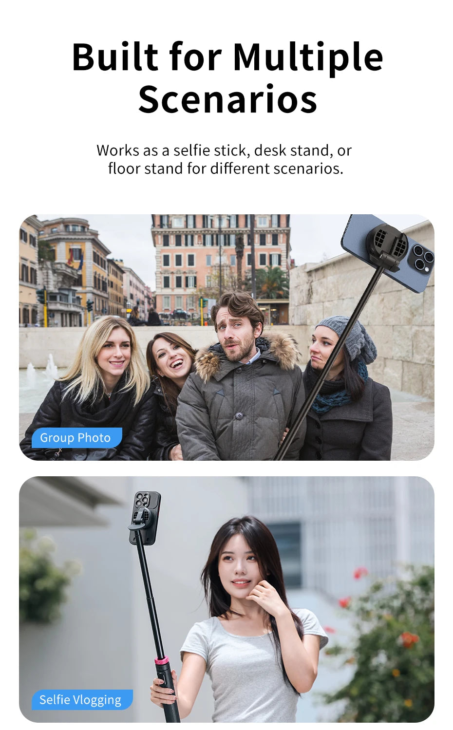 Ulanzi MT-84 Magnetic Tripod Portable Selfie for iPhone 15 14 13 Pro Pro Max for Live Streaming Vlogging
