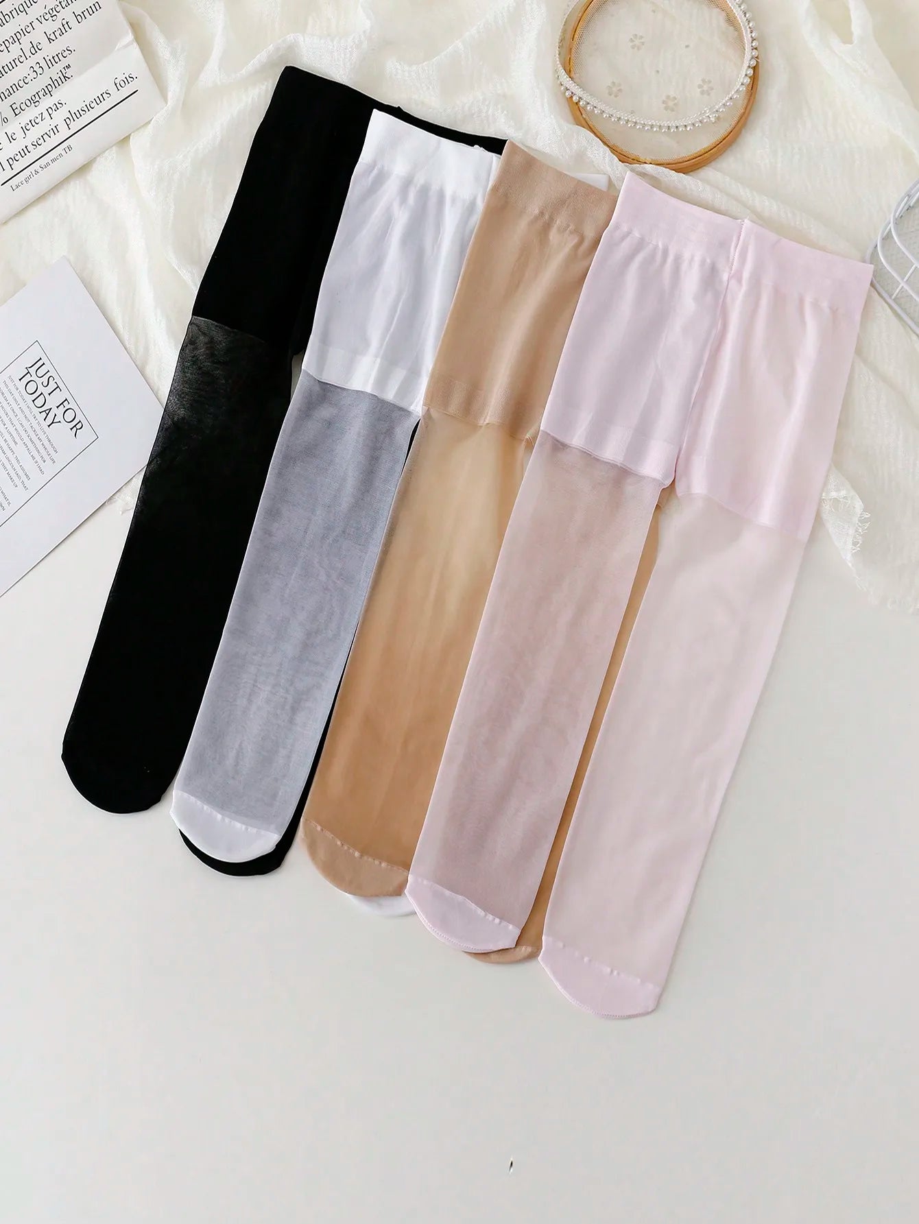 4pcs Summer Kids Pantyhose for Girls Fashion Solid Color Series Ballet Tights for Girls Soft Thin Breathable Leggings Stocking