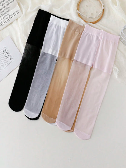 4pcs Summer Kids Pantyhose for Girls Fashion Solid Color Series Ballet Tights for Girls Soft Thin Breathable Leggings Stocking