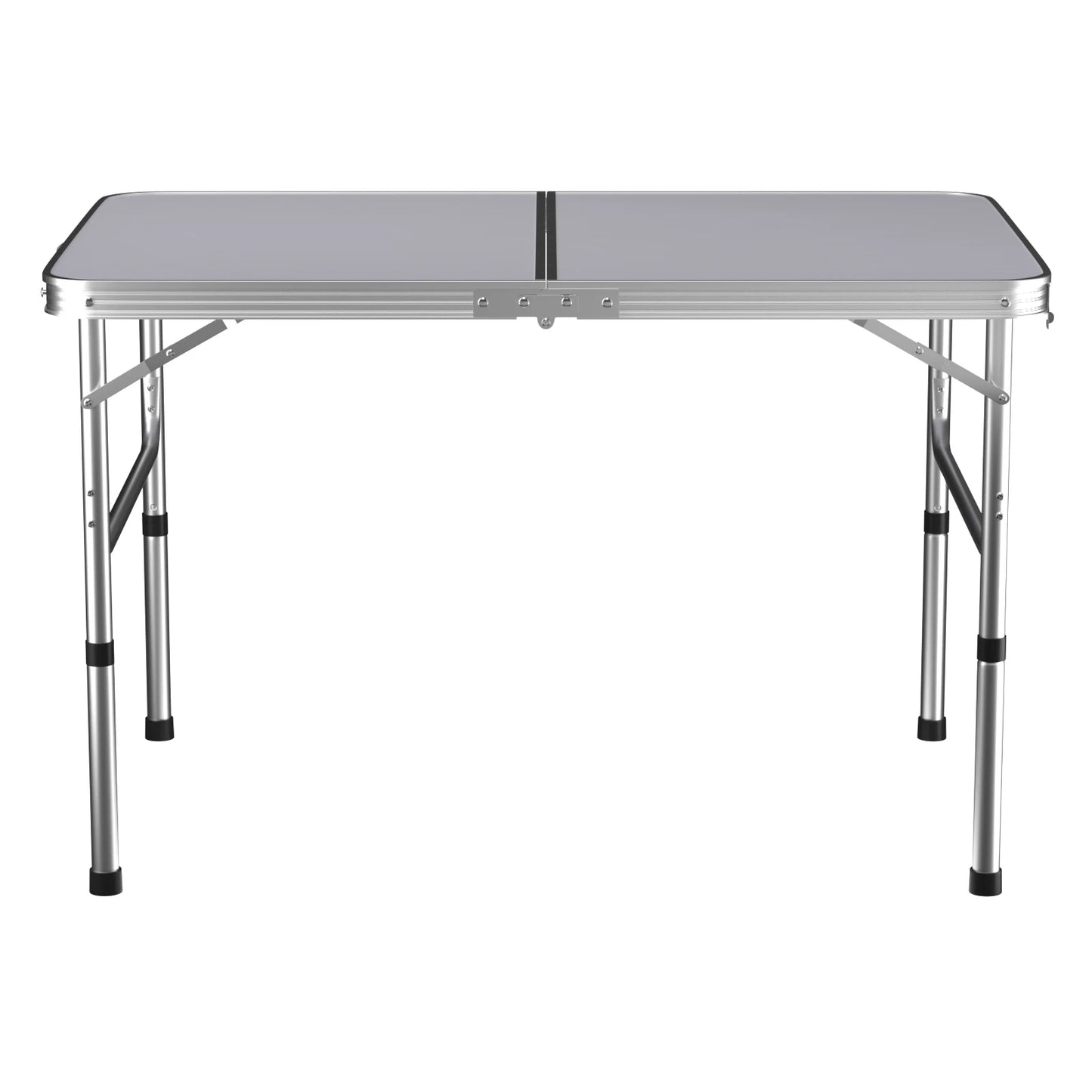 Picnic Folding Table Aluminium Foldable Adjustable Portable White Camping Table with Carrying Handle 90x60x37/67cm