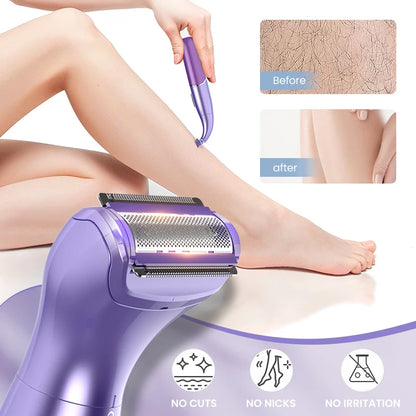 Sejoy 6-in-1 Body Hair Remover Kit Electric Razors for Women Men Bikini Hair Trimmer for Face Eyebrow Nose Arms Legs Pubic