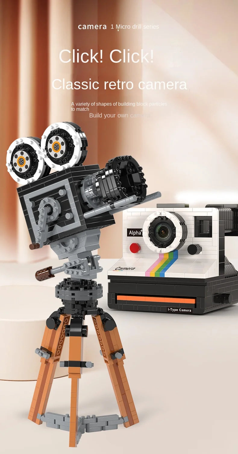 Vintage Model Mini Building Block 802pcs  Retro Camera Adults Collection Ornaments IDEAS Series Toys Girl Birthday Gifts