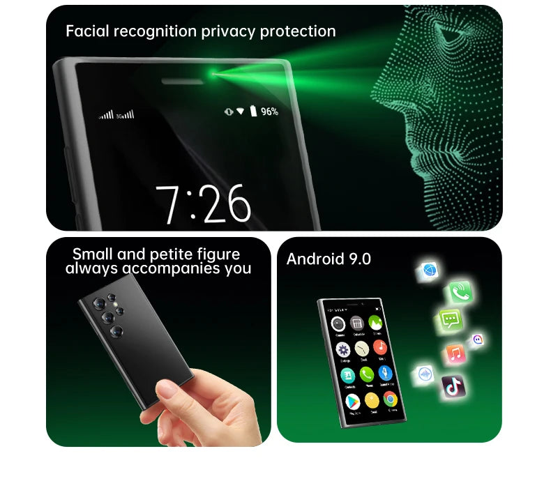 SERVO S26 Mini Android Smartphone 3G WCDMA Dual Camera 16GB ROM Play Store WhatsAPP WiFi Hotspot 2SIM Card Small Smart Cellphone