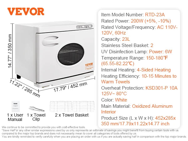 SucceBuy Hot Towel Warmer 8/23L Large Capacity with See Through Window 2-in-1 Quick All-round Heating Facials SPA Massage Salon