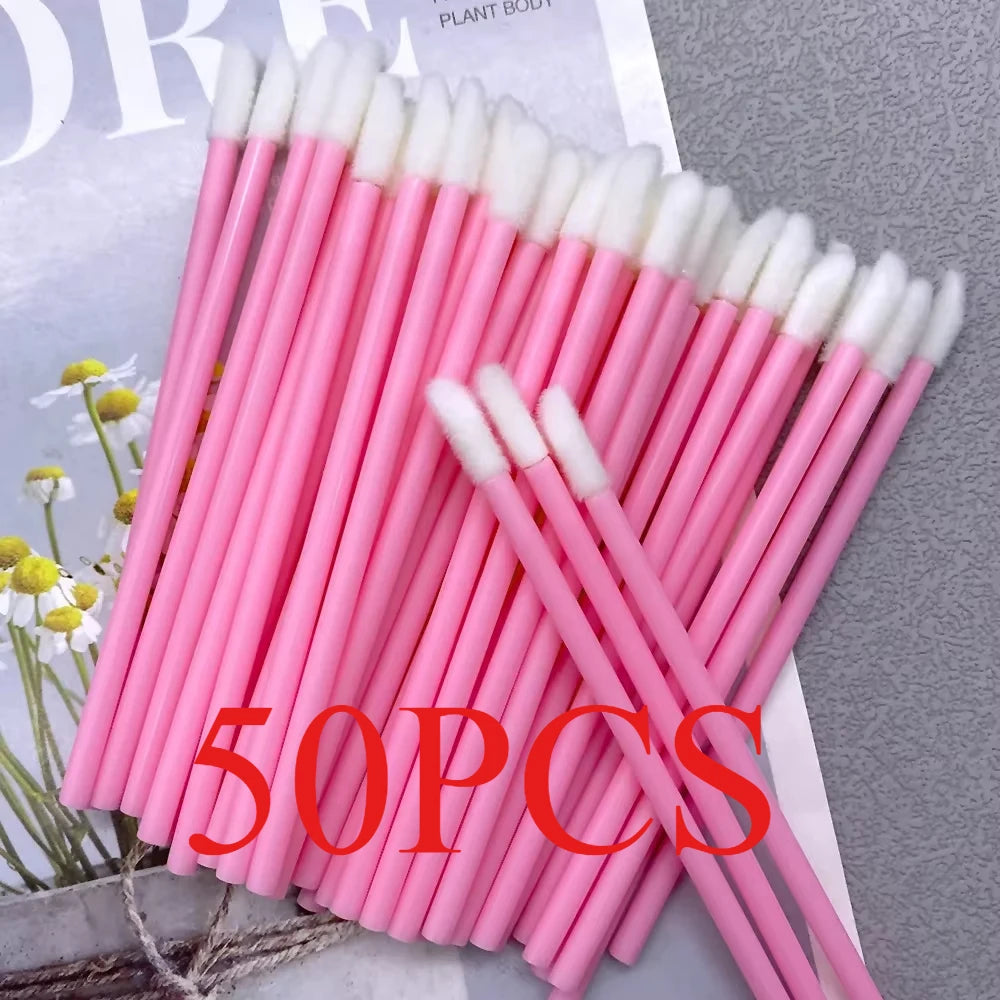 50/1000 PCS Lip Brushes Disposable Cosmetic Lip Brush Lipstick Lip Glossy Wands Cleaner Applicator Eyeshadow Makeup Brush Tool