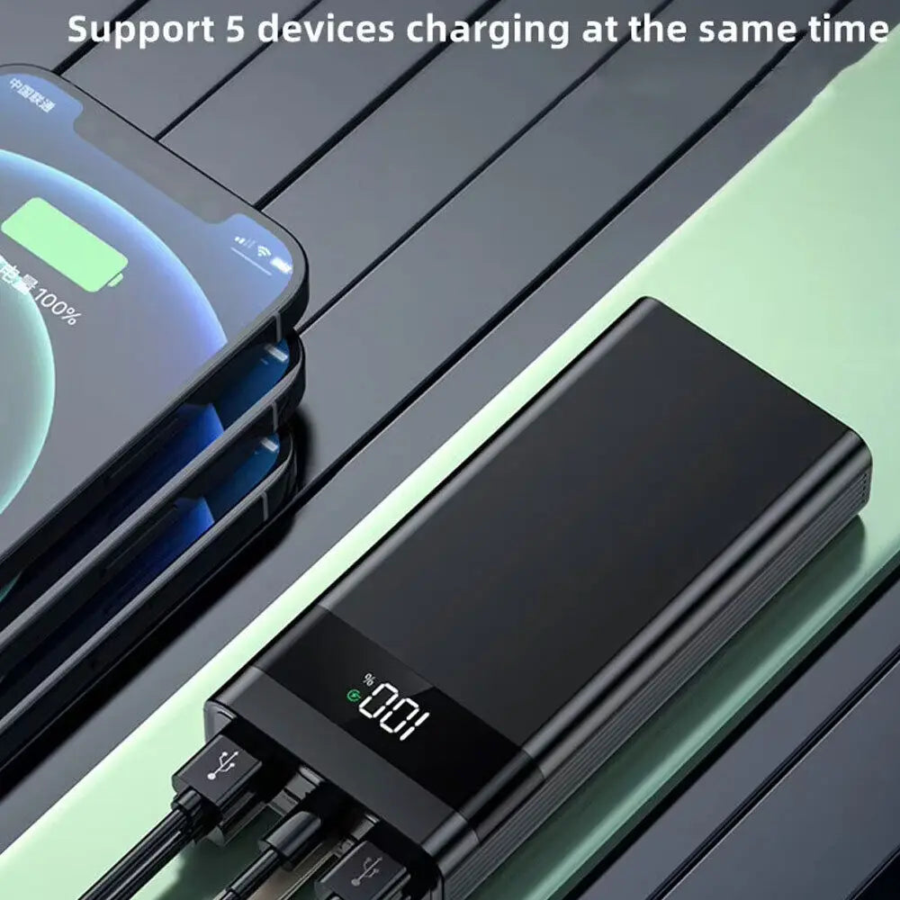 20000mAh Power Bank Portable Fast Charger 4 USB High Volume LED Battery Pack