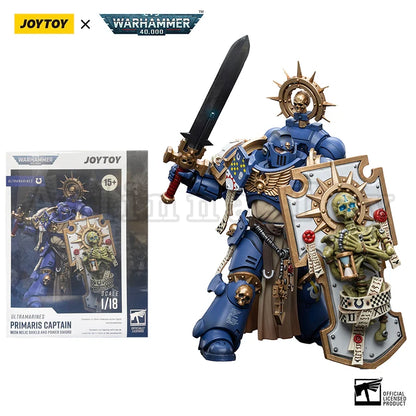 JOYTOY 1/18 Actionfigur 40K Primaris Captain mit Reliktschild und Energieschwert, Anime-Militärmodell
