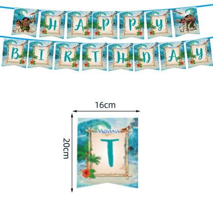 Disney Moana Birthday Decoration Tableware Cup Plate Backdrop Banner Kit Vaiana Moana Theme Happy Party Deco Balloons Supply Set