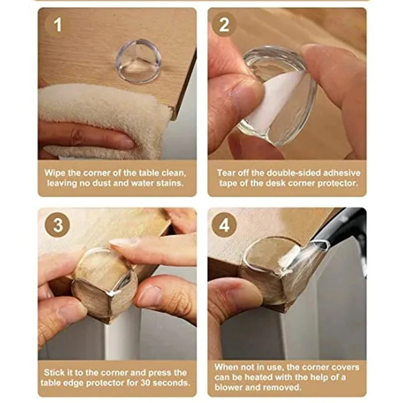 Baby Safety Corner Protectors - Premium Silicone Table Edge Guards (12 Pack)