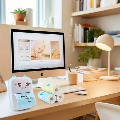 Color Label Sticker Mini Printer Thermal Paper 57mm 10ft Self-adhesive Thermal Printing Paper For Inkless Printing Photo Picture