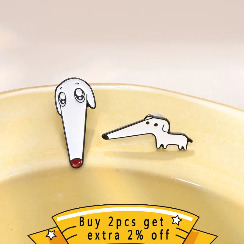 Cute Proboscis Dog Enamel Pins Custom Let Me Do It For You Brooch Lapel Badges Cartoon Animal Pet Jewelry Gift For Dog Lovers