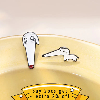 Cute Proboscis Dog Enamel Pins Custom Let Me Do It For You Brooch Lapel Badges Cartoon Animal Pet Jewelry Gift For Dog Lovers