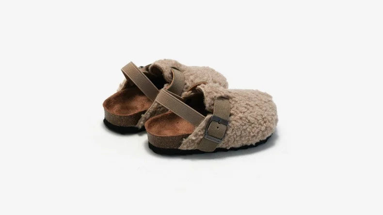 Kids Fleece Slippers - Warm Plush Clogs for Boys & Girls | Soft Sole Baby Shoes