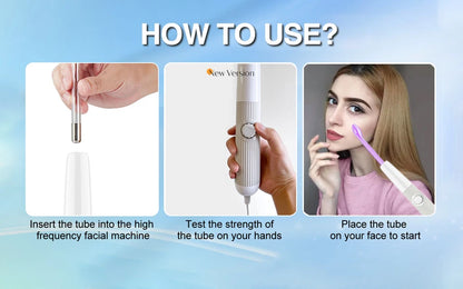 Darsonval New High Frequency Facial Machine Skin Therapy With 6 Neon & Argon Wands Remove Wrinkles Acne Facial Therapy Wand