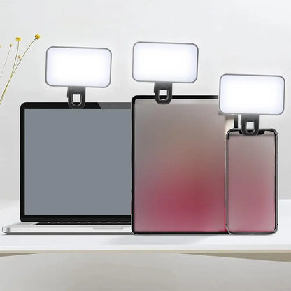 Portable LED Selfie Light For Phone Laptop Clip Flash Fill Video Photo Ringlight Photography Lamp Rechargeable Selfie Lights