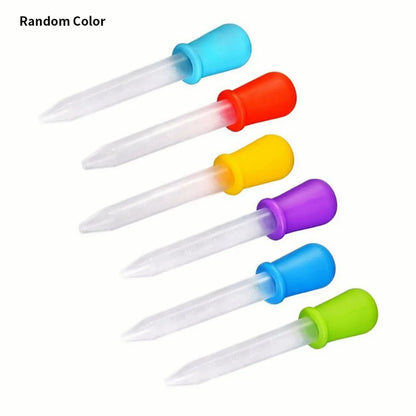 5PCS 5ml Small Silicone Plastic Pipette Dropper Feeding Medicine Liquid Eye Ear Pipette Dropper Lab Experiment Toys Gift