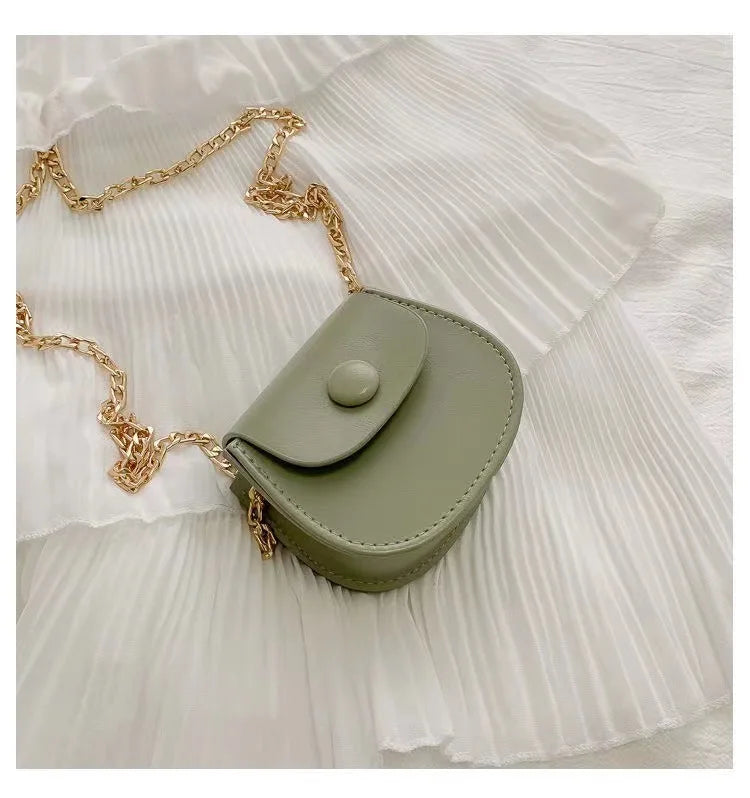 Fashion Kids Children PU Leather Shoulder Bag Lovely Baby Girls Mini Chain Coin Purse Cute Princess Crossbody Bags Small Wallet