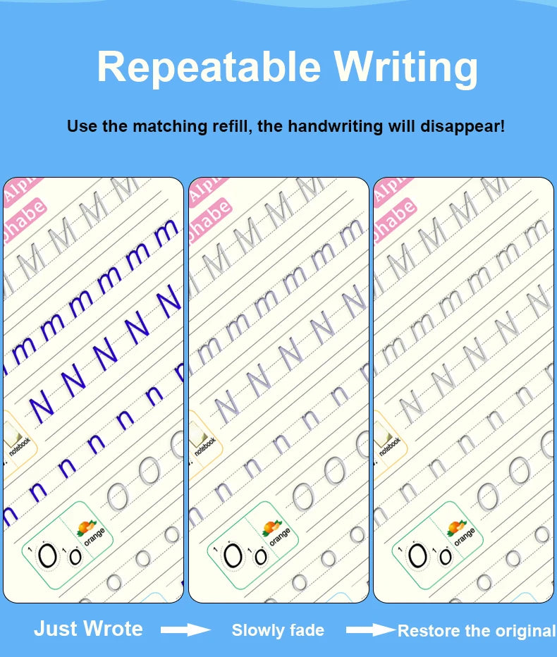 English Groove Magic Practice Copybook Children's Book Learning Numbers Letters Alphabet Calligraphy Writing Exercise Books Gift