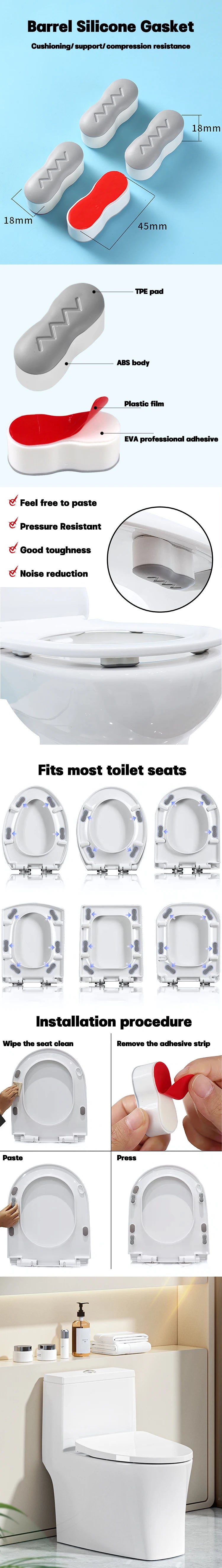 4/8/12pcs Toilet Seat Bumper Bidet Seat Bumpers With Strong Buffer And Adhesive Function For Bidet Attachment Keep Toilet Seat