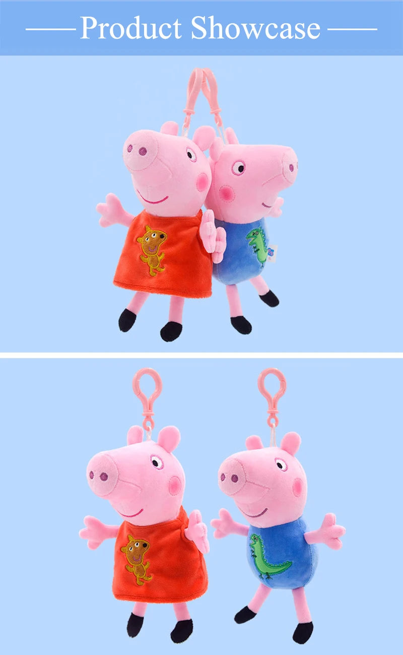 19CM Peppa Pig George Dad Mom Quality Best-selling Children's Cartoon Stuffed Doll Gift Toy Pigs Home Children's Room Decoration