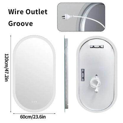 LUVODI Waterproof Illuminate Bathroom Light Vanity Mirror Frameless Touch Screen Backlit Demist Wash Basin Mirror