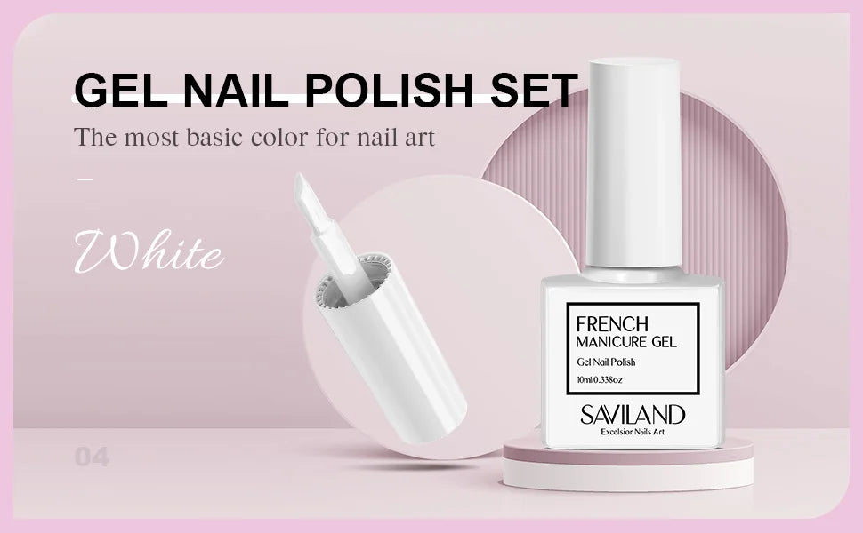 SAVILAND 10ml White Gel Nail Polish French Extension UV LED Gel French Tip Nail Art Nail Supplies For Manicure Nail Art Starter