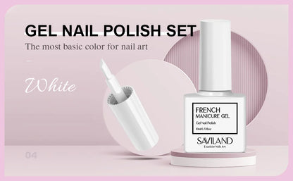 SAVILAND 10ml White Gel Nail Polish French Extension UV LED Gel French Tip Nail Art Nail Supplies For Manicure Nail Art Starter