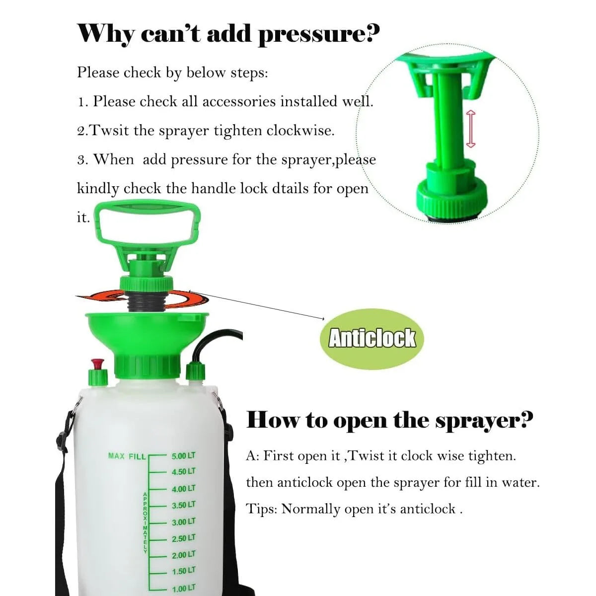 5L Garden Pressure Sprayer – Portable Hand Pump Chemical Weed Spray Bottle