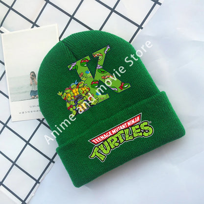 Ninja Turtles Boys Knitted Hats Children Headgear Cotton Winter Cute Woolen Cap Student Bonnet Cartoon Anime Kids Birthday Gifts