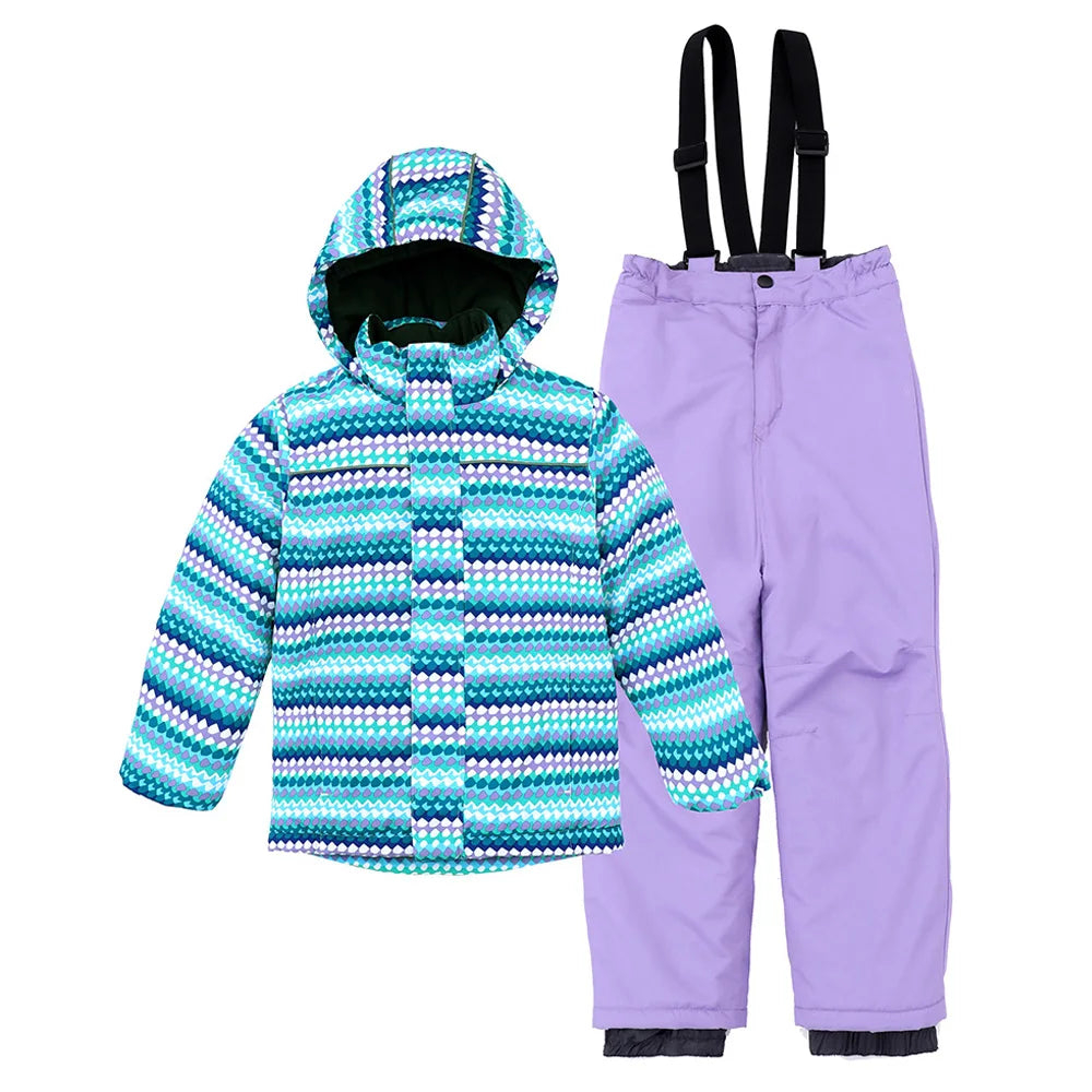 Kids Ski Suit Waterproof Snowboard Jacket & Pants Set - Boys Girls Winter Snow Gear 3-12 Years