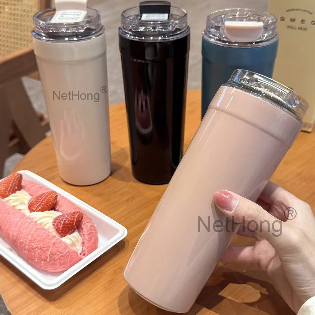 900ML Stainless Steel Vacuum Coffee Cup Heart Logo Portable Leak Proof Travel Mug Insulated Beverage Tumbler