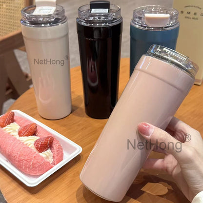 900ML Stainless Steel Vacuum Coffee Cup Heart Logo Portable Leak Proof Travel Mug Insulated Beverage Tumbler