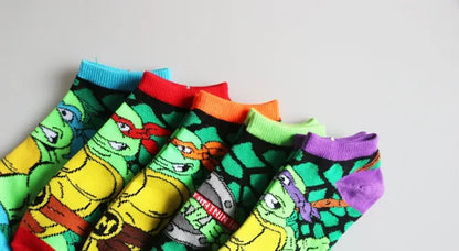 Teenage Mutant Ninja Turtles TMNT Socks Cartoon Women Men Anime Cute Socks Short Cotton Blends Low Cut Ankle Boat Socks Summer