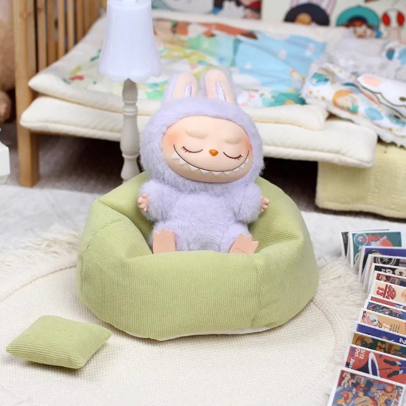 For Labubu Mini Sofa Bjd Doll Room Decoration Plush Doll Series Seat Decoration V2 Universal Children's Toys Birthday gift