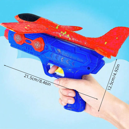 Kids Foam Catapult Plane Launcher - Outdoor Flying Glider Toy Set