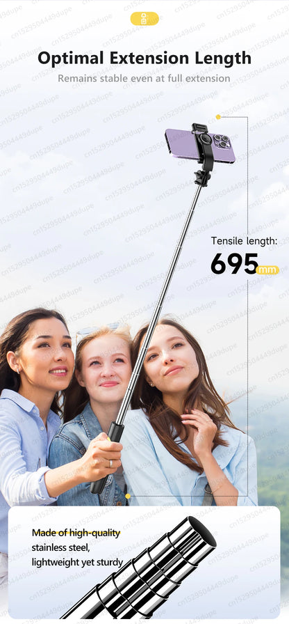 TOKQI-L21 Selfie Stick Telescopic Travel Handheld Tripod Portable Phone Stand for Cell Phone Live Streaming TikTok Recording