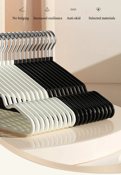 10pcs- Metal Traceless No-slip Clothes Hangers, Durable Strong Clothes Racks, Household Space Saver For Organization Of Bedroom,