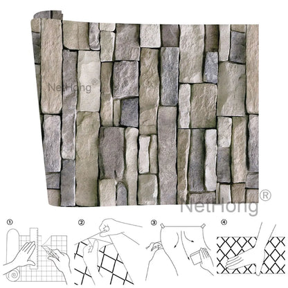 6M Vinyl Yellow bricks Wallpaper Stickers Self Adhesive Paper Waterproof