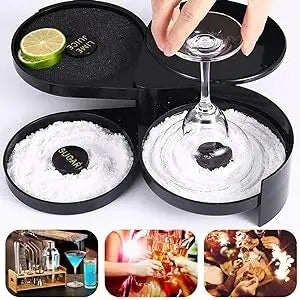 3-layer ABS Rotating Cocktail Seasoning Box, Bar Wine Accessories, Mixed Salt and Sugar Box, Bar Bartender Mixer Toolbox