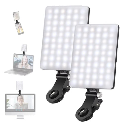 RGB LED Pocket Fill Light Mini Clip-On Rechargeable Video Light for Phone iPad Laptop Vlog Selfie Live Broadcast Photography