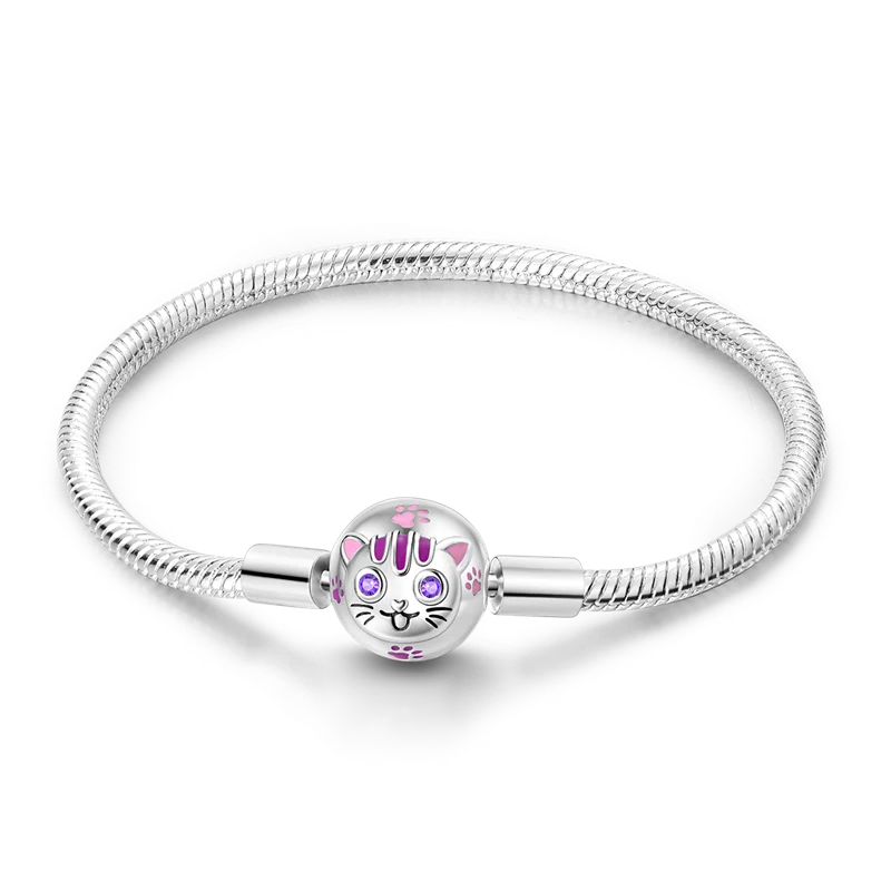 925 Sterling Silver Charm Bracelet - Leaf, Clover, Butterfly & Heart Design | 17-20cm Adjustable