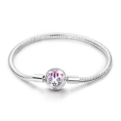 925 Sterling Silver Charm Bracelet - Leaf, Clover, Butterfly & Heart Design | 17-20cm Adjustable