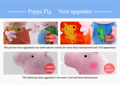 19CM Peppa Pig George Dad Mom Quality Best-selling Children's Cartoon Stuffed Doll Gift Toy Pigs Home Children's Room Decoration
