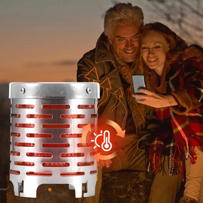 Mini Gas Heater Stove Stainless Steel Portable Warmer Heating Cover Camping Stove Warming Stove Hood for Outdoor Camping