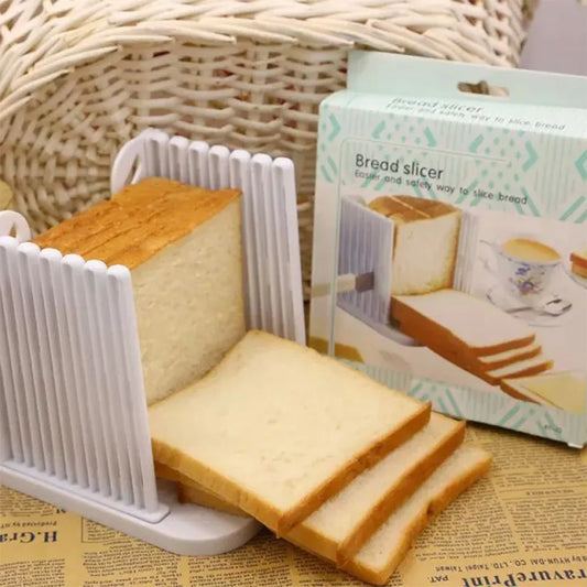 Toast Bread Slicer Stand Adjustable Plastic Bread Cutting Tools DIY Foldable Toast Loaf Slicing Machine Kitchen Bread Gadgets