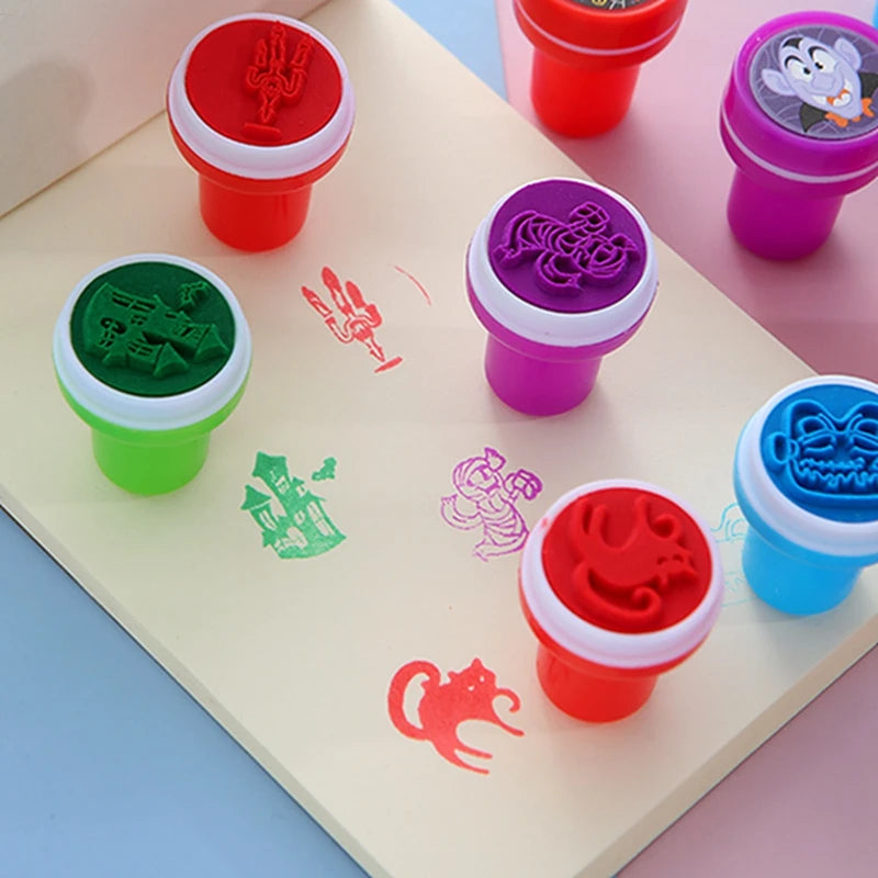 12/24pcs Creative Cartoon Pumpkin Bat Seal Halloween Party Toy Children Birthday Party Small Gifts Kids Favour Gift Bag Fillers