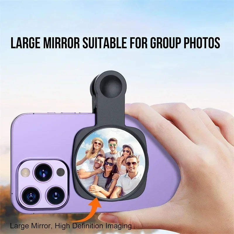 Smartphone Camera Lens Selfie Mirror Clip Kit for IPhone Samsung Smartphone Live Streaming Photo Video Selfie Vlog Accessories